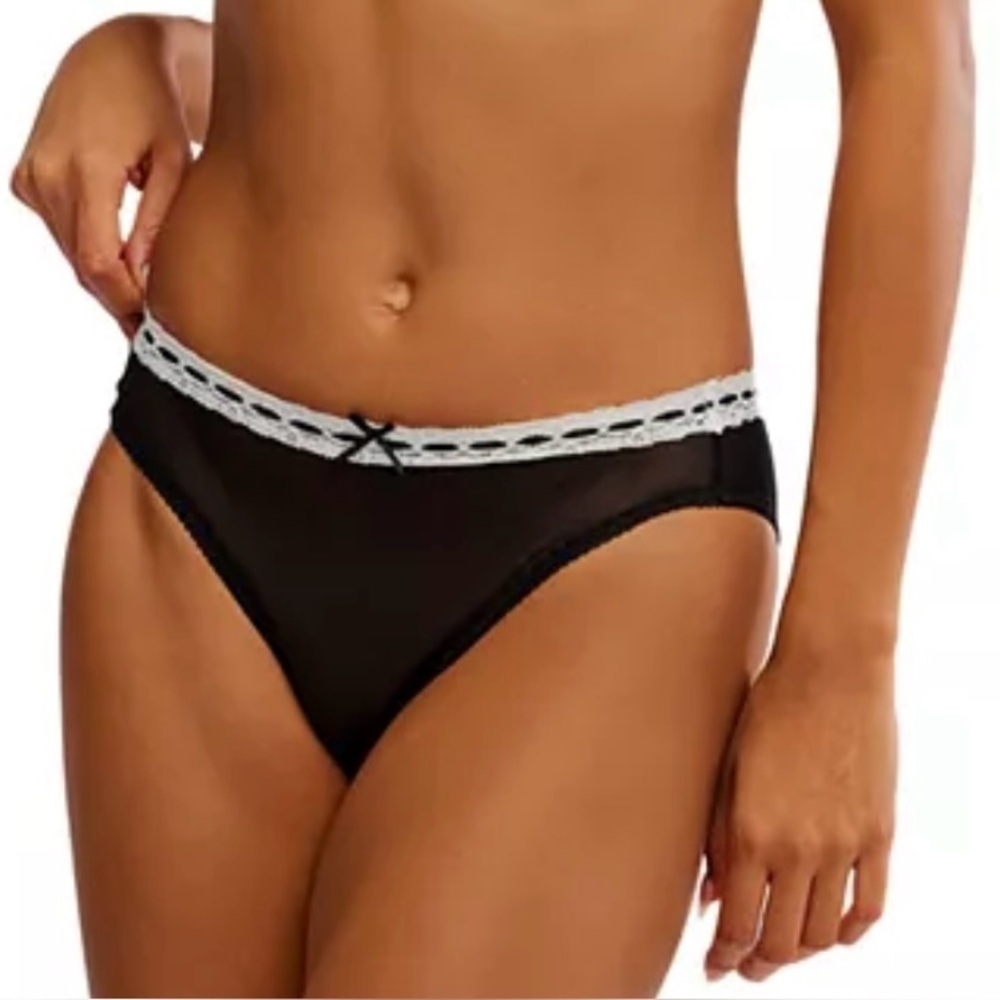 Free People Intimately So Sweet Bikini Underwear in Black Womens Medium
